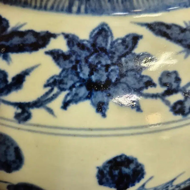 [BUNJANG] Celadon Porcelain Vase with Water Plants and Fish Motif / 쏘가리 잉어 붕어 청화 백자 수초 어문 단지 항아리 호