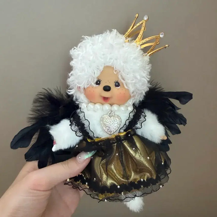 [BUNJANG] Custom Monchhichi Doll with Angel Crown / 천사 왕관 커스텀 몬치치 인형