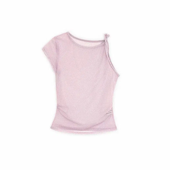 [BUNJANG] Sunburn Project Unbalance Mesh T-Shirt Pink / 새상품) 썬번프로젝트 언발란스 메쉬 티셔츠 핑크