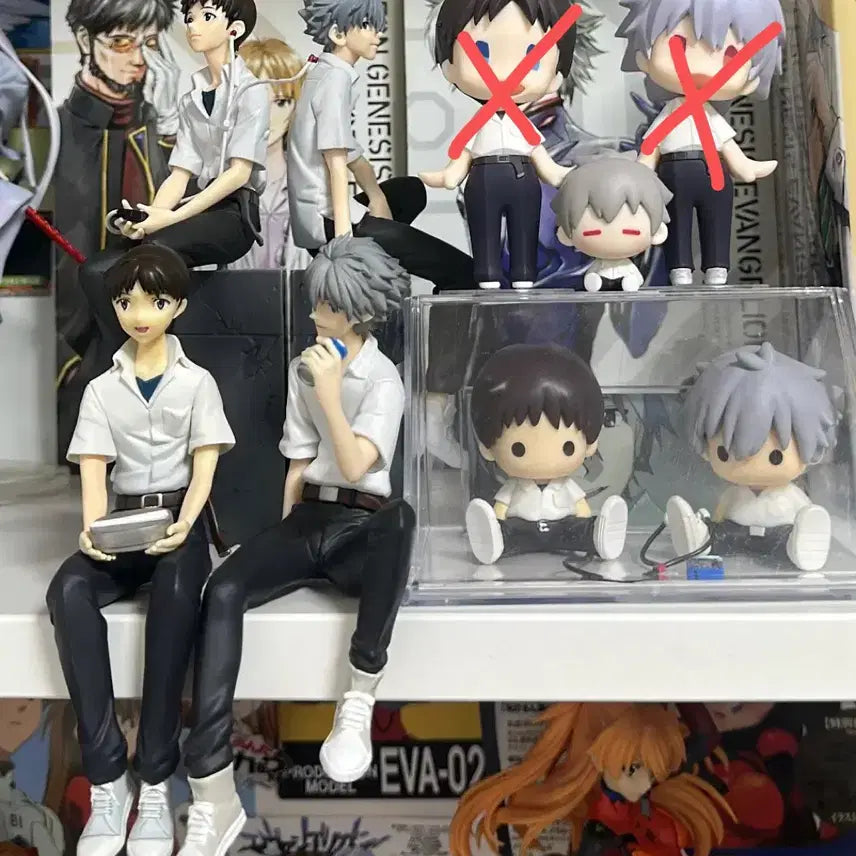 [BUNJANG] Evangelion Shinji &amp; Kaworu Figure Goods Set / (택포7) 에반게리온 신지 카오루 피규어 굿즈 세트