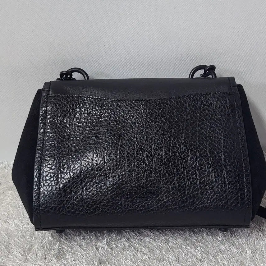 [BUNJANG] Coach Faye Leather Mix Crossbody Bag Black / [정품] 코치 페이 레더 믹스 크로스바디백 블랙