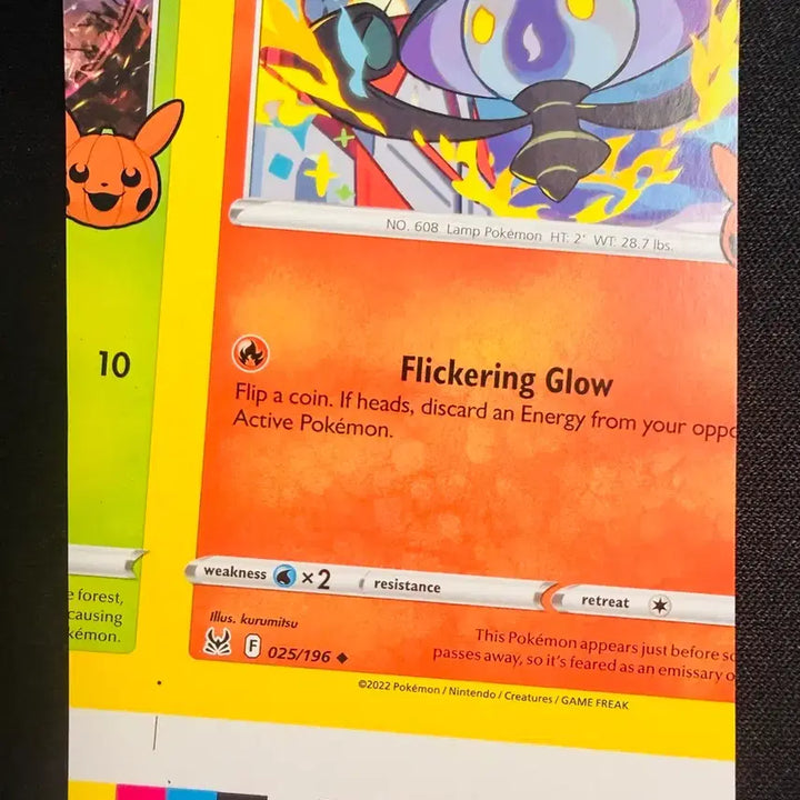 [BUNJANG] 2022 Pokemon North America Miscut Error Card Set - Litwick, Lampent, Chandelure / [등급용/미스컷] 2022 포켓몬 북미 불켜미 램프라 샹델라 (연번용)