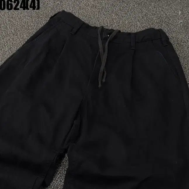 [BUNJANG] Black Wide Leg Fleece Lined Pants / 기모 통 넓은 바지 블랙 0624