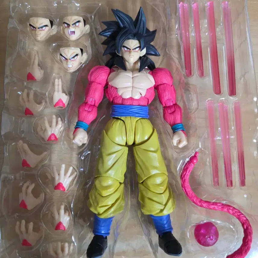 [BUNJANG] S.H.Figuarts Dragon Ball Super Saiyan 4 Goku &amp; Vegeta Bundle Set with GT Acrylic Logo / SHF 드래곤볼 초사이어인4 손오공, 배지터 일괄 + GT 아크릴 로고