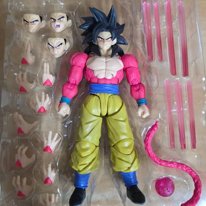 [BUNJANG] S.H.Figuarts Dragon Ball Super Saiyan 4 Goku &amp; Vegeta Bundle Set with GT Acrylic Logo / SHF 드래곤볼 초사이어인4 손오공, 배지터 일괄 + GT 아크릴 로고