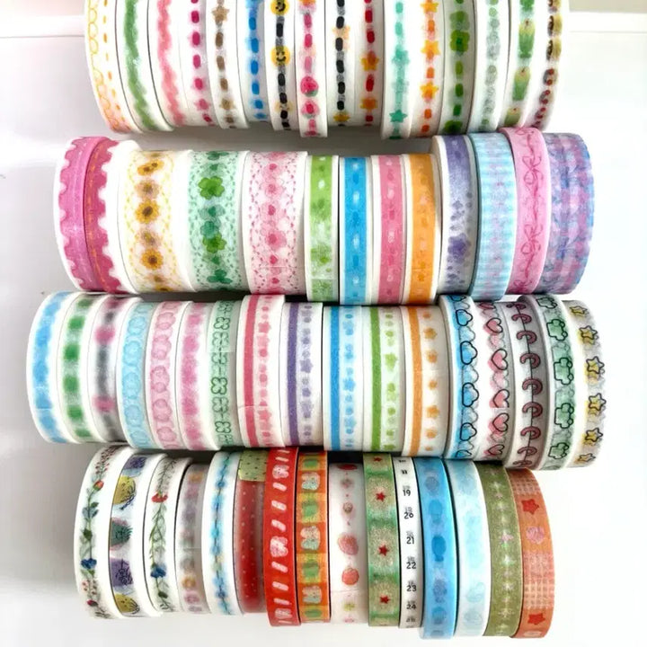 [BUNJANG] Slim / Line Washi Tape Bundle Set (61 pcs) / 마테처분)) 슬림/라인 통마테 61개 일괄판매