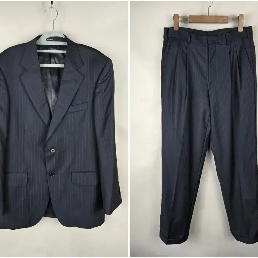 [BUNJANG] RogaDIS 39R Wool 100% Stripe Suit Set / [무료배송]로가디스 39R 울100스트라이프 정장 셋업 세트