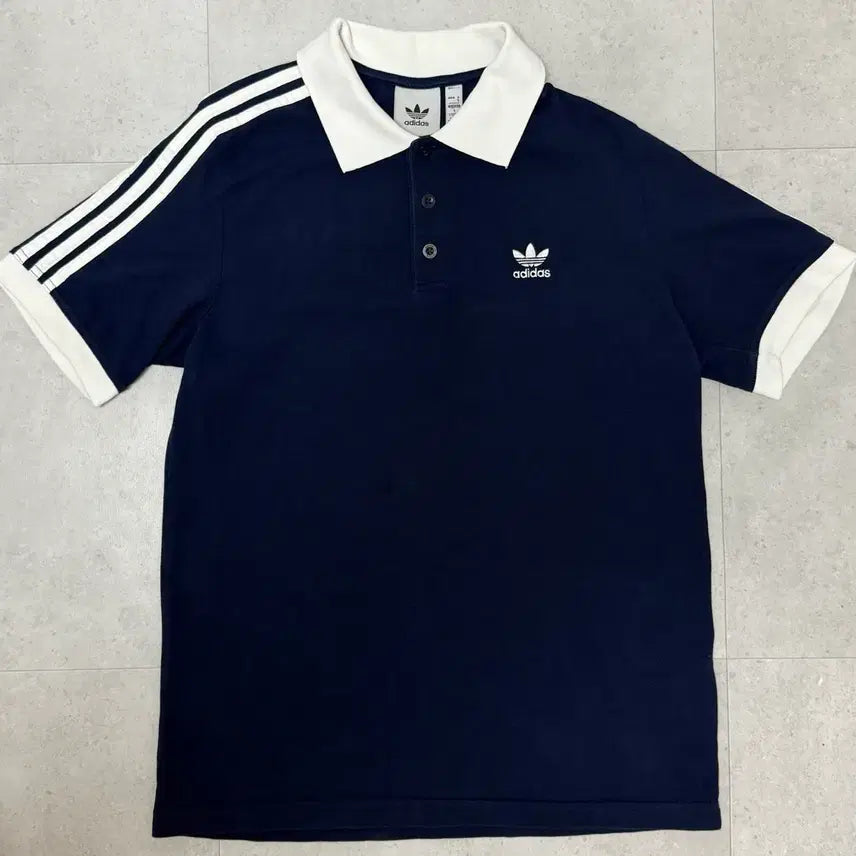 [BUNJANG] Adidas Adicolor Classics 3-Stripes Polo Shirt Indigo / 아디다스 아디컬러 클래식 삼선 3스트라이프 폴로 셔츠 인디고