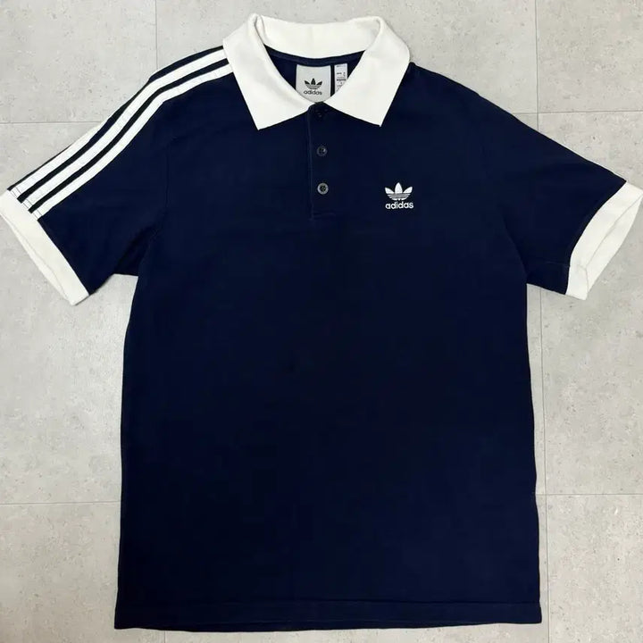 [BUNJANG] Adidas Adicolor Classics 3-Stripes Polo Shirt Indigo / 아디다스 아디컬러 클래식 삼선 3스트라이프 폴로 셔츠 인디고