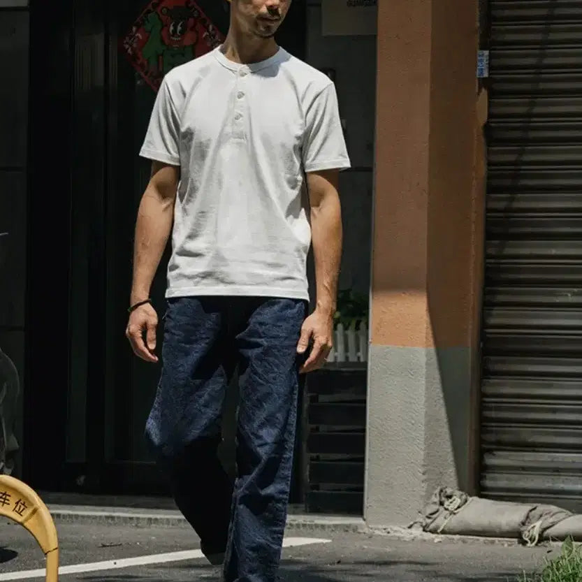 [BUNJANG] Bronson Henly Neck Short Sleeve T-Shirt (New) / [L/100]브론슨 헨리넥 반팔(새상품)