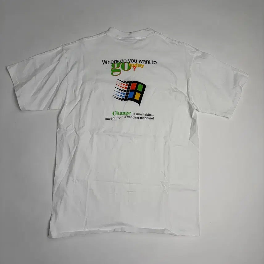 [BUNJANG] Microsoft 90s T-Shirt (White) / 90s Microsoft Tee (white)