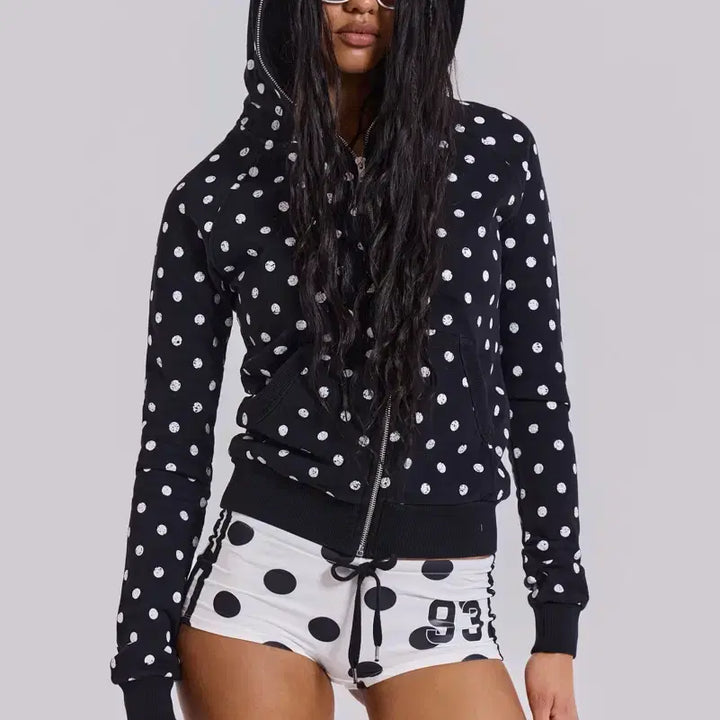 [SOLD OUT] 제이디드런던 mono black polkadot hoodie
