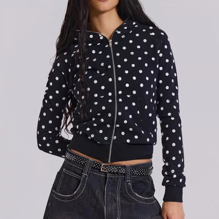 [SOLD OUT] 제이디드런던 mono black polkadot hoodie