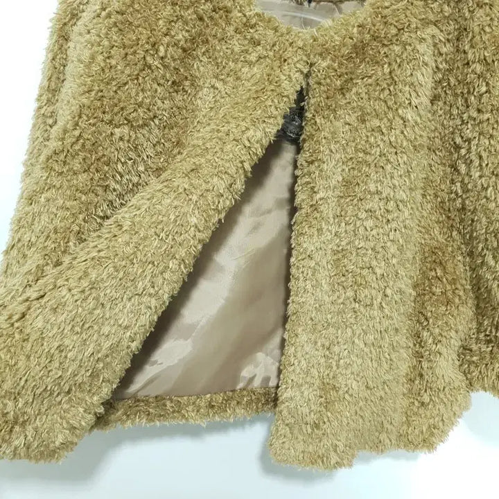 [SOLD OUT] JPN 반소매 크롭 퍼 가디건 L_M2475