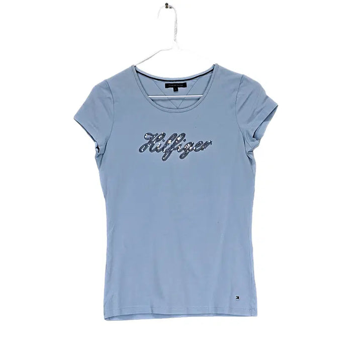 [SOLD OUT] 타미힐피거 여성 미니멀 슬림핏 반팔티 85 소라 08000