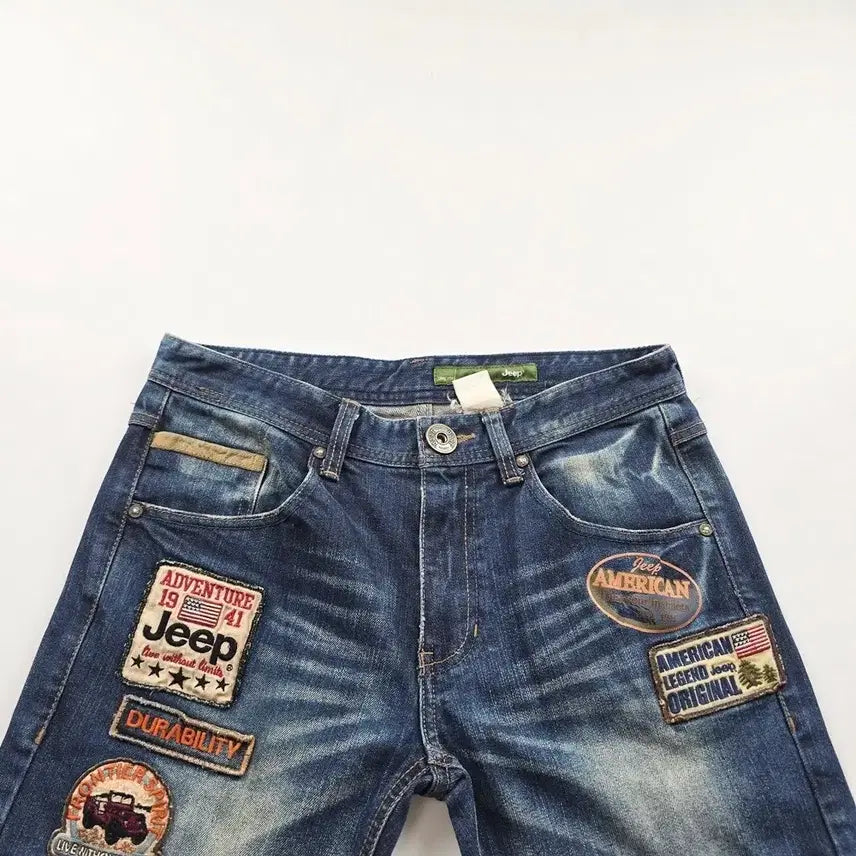 [SOLD OUT] 지프 청바지 패치워크 약스 워싱 데님팬츠 사이즈30 R6221
