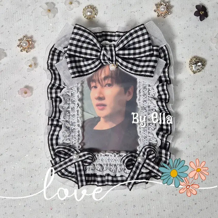 [SOLD OUT] 블랙 체크 리본 레이스 탑꾸