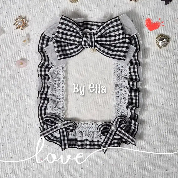 [SOLD OUT] 블랙 체크 리본 레이스 탑꾸