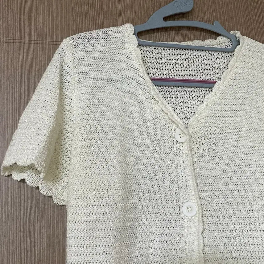 [SOLD OUT] 크로셰 아이보리 니트 반팔