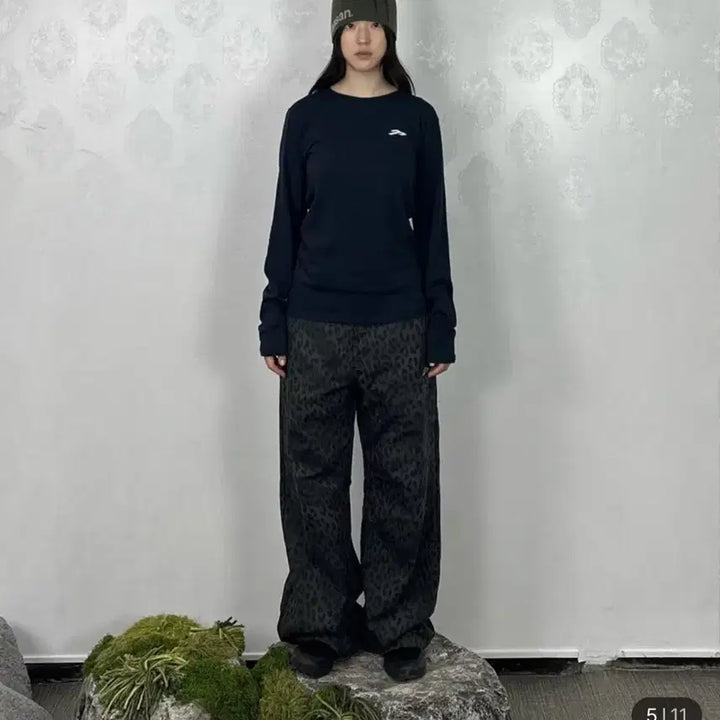[SOLD OUT] 탄산마그네슘 코튼 와이드 팬츠 레오파드 그레이 1