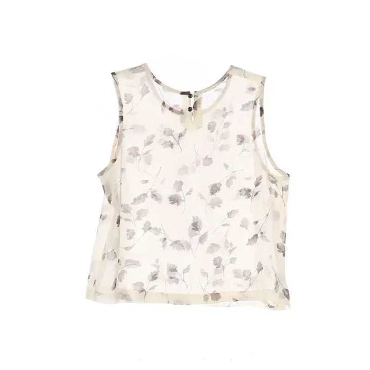 [SOLD OUT] [JPN] 폴리 플라워 민소매 블라우스 (여성 L)