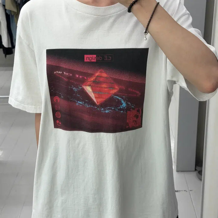 [SOLD OUT] (L) C.E 카브엠트 프린팅 반팔 티셔츠 화이트