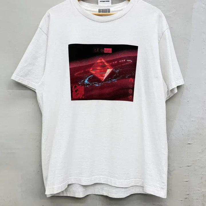 [SOLD OUT] (L) C.E 카브엠트 프린팅 반팔 티셔츠 화이트