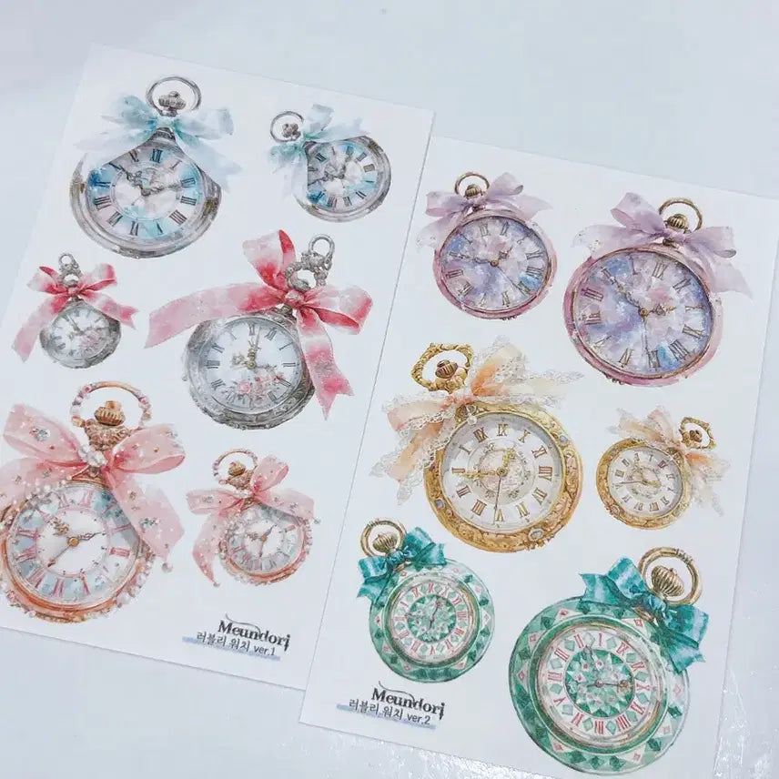 [SOLD OUT] 도아샵 시계 모조지 스티커 2종