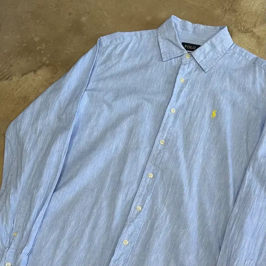[SOLD OUT] L 폴로랄프로렌 스카이블루 린넨 셔츠