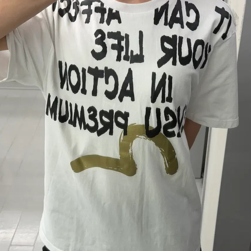 [SOLD OUT] (L) 에비수 레터링 반팔 티셔츠 화이트