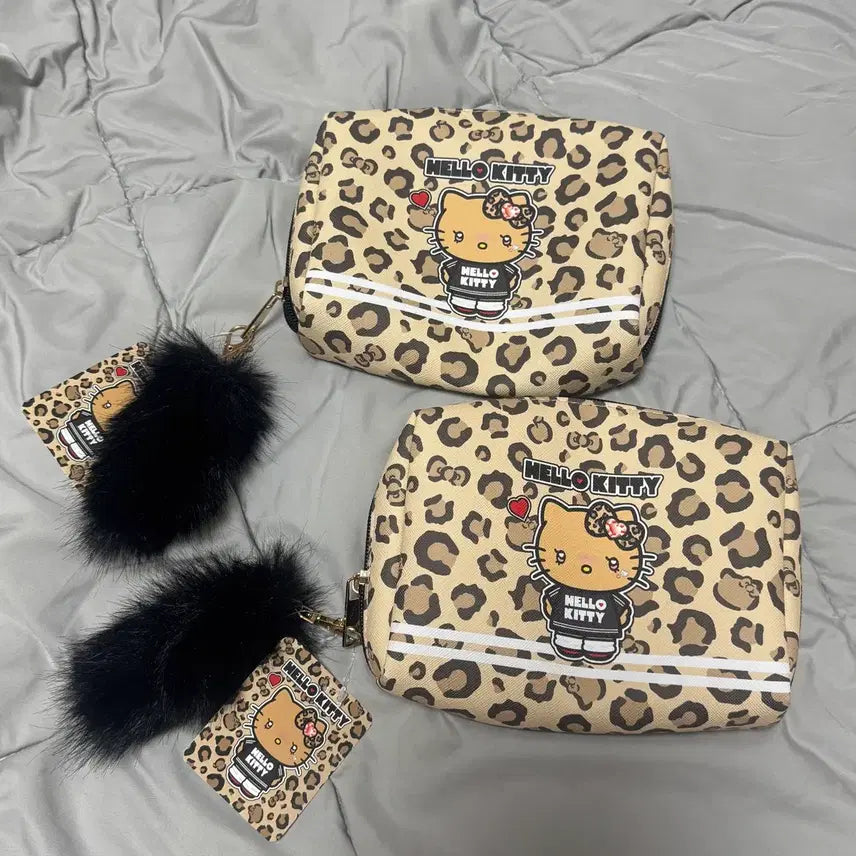 [SOLD OUT] 헬로키티 갸루 호피 브라운 화장품 파우치