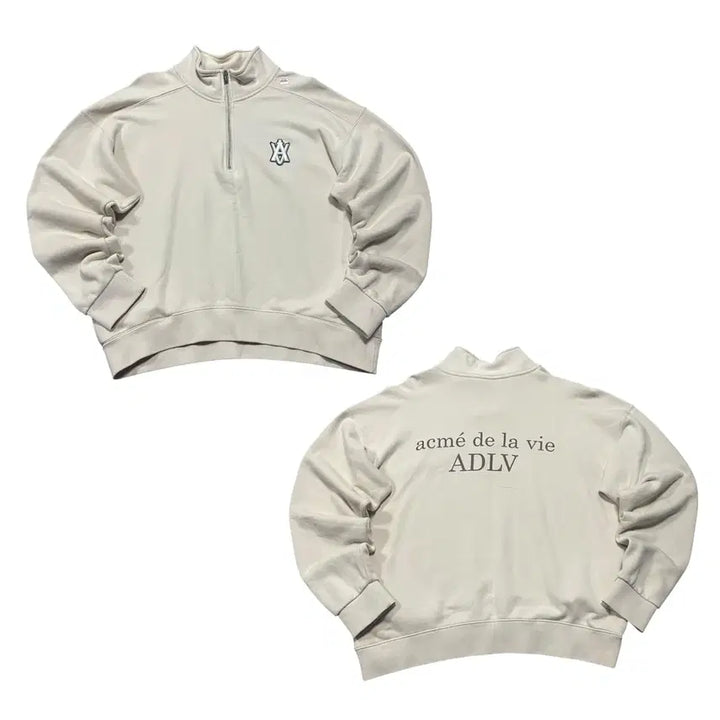 [SOLD OUT] (바배) 아크메드라비 빅로고 반집업 베이지 맨투맨