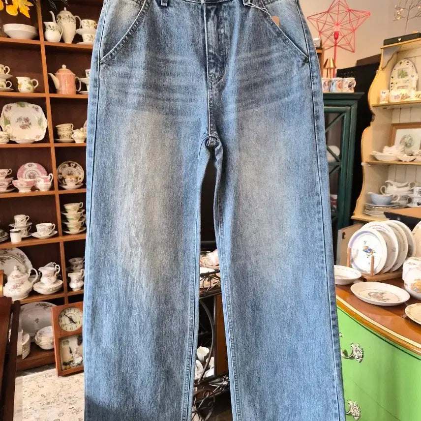 [SOLD OUT] 와이드 데님 팬츠 연청