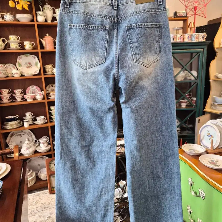 [SOLD OUT] 와이드 데님 팬츠 연청