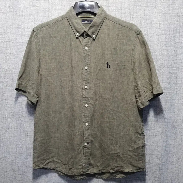 [BUNJANG] Hazzys Linen Short Sleeve Shirt Size 105 / 헤지스 린넨 카라 반팔 셔츠 105