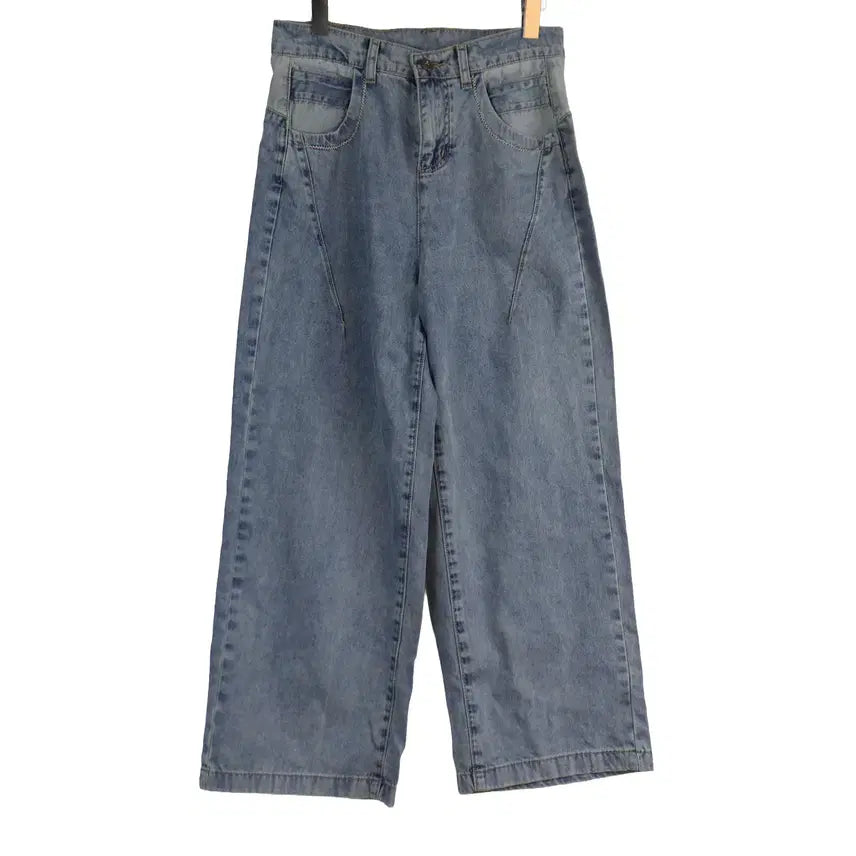 [BUNJANG] Light Wash Wide Leg High-Waist Denim Pants / 연청 와이드 청바지 88 하이웨스트 데님팬츠 통바지