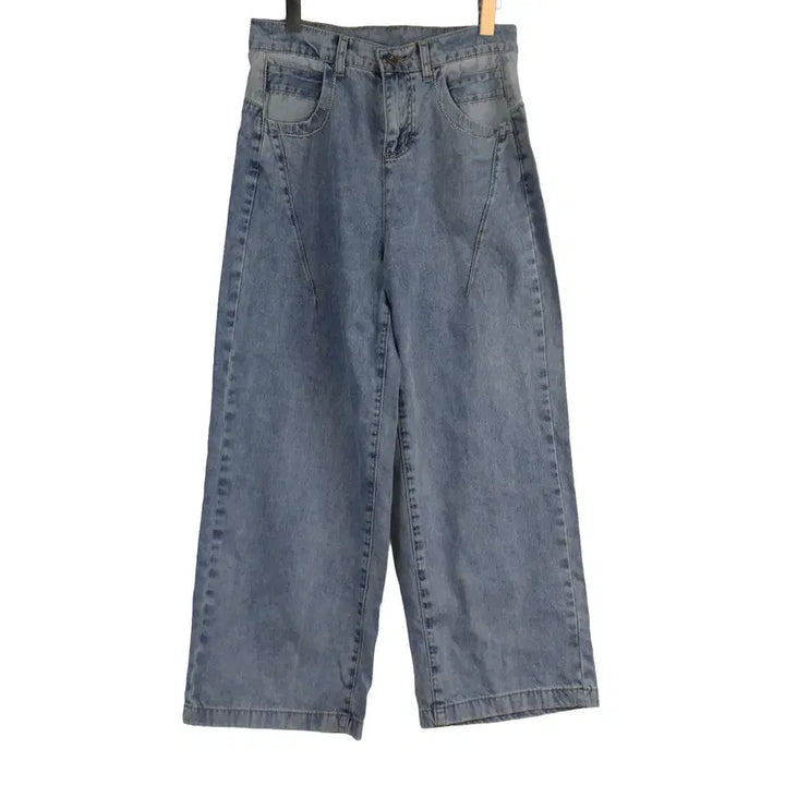 [BUNJANG] Light Wash Wide Leg High-Waist Denim Pants / 연청 와이드 청바지 88 하이웨스트 데님팬츠 통바지