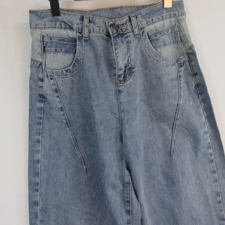 [BUNJANG] Light Wash Wide Leg High-Waist Denim Pants / 연청 와이드 청바지 88 하이웨스트 데님팬츠 통바지