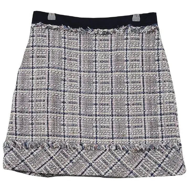 [BUNJANG] Jigott Checked Light Grey Tweed Skirt / 지고트 체크 라이트 그레이 트위드 스커트 76-94