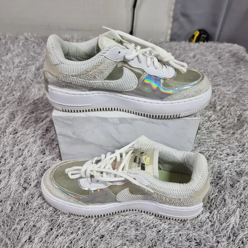 [BUNJANG] Nike Air Force 1 Shadow Pure Platinum Sneakers / [245] 나이키 에어포스 1 쉐도우 퓨어 플래티넘 신발 운동화