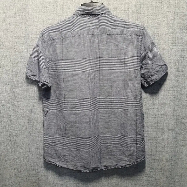 [BUNJANG] Hazzys Linen Blend Check Short Sleeve Shirt Size 100 / 헤지스 린넨 혼방 체크 반팔 셔츠 100