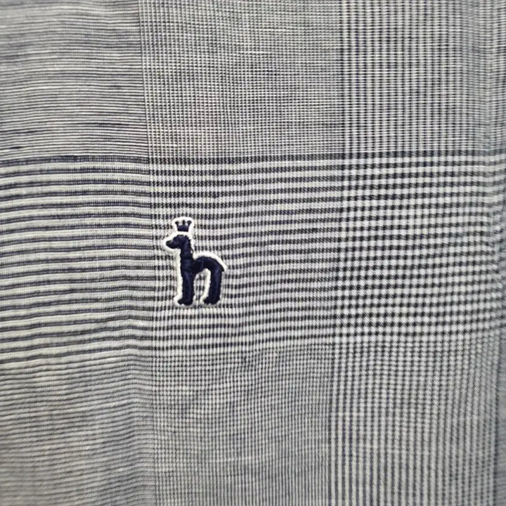 [BUNJANG] Hazzys Linen Blend Check Short Sleeve Shirt Size 100 / 헤지스 린넨 혼방 체크 반팔 셔츠 100
