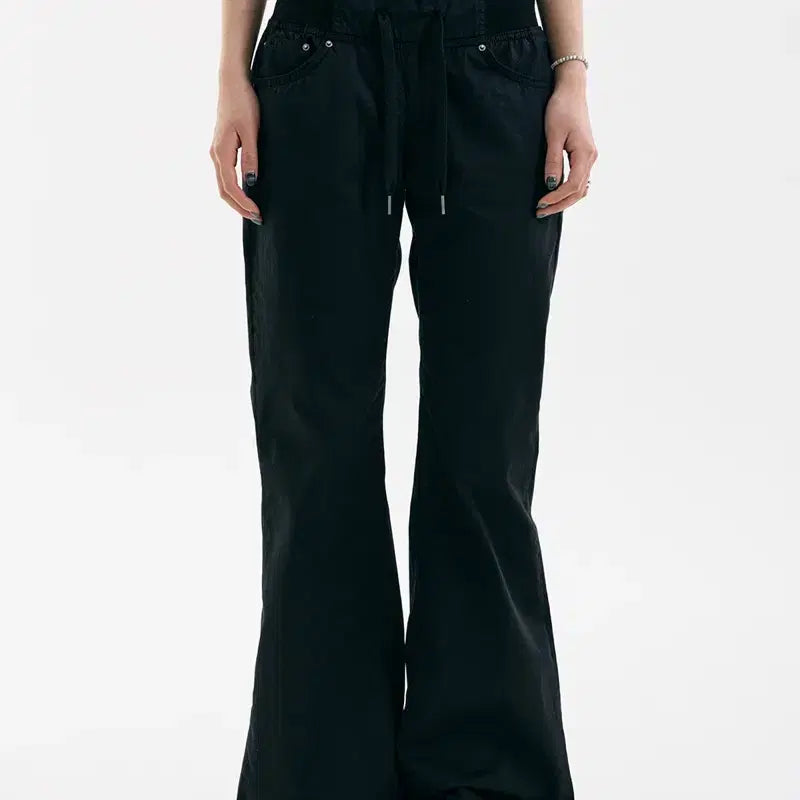 [BUNJANG] LoopOn x OOTJ Summer Butterfly Loose Flare Pants Black / 루프온xOOTJ 썸머 버터플 루즈 플레어 팬츠 블랙