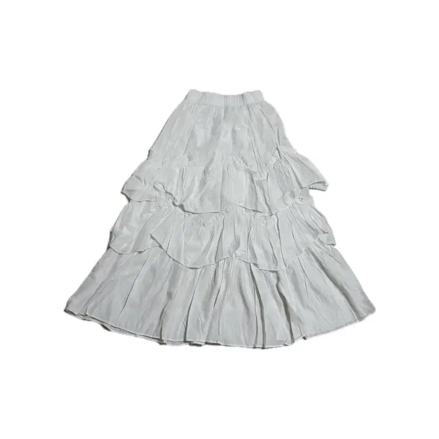 [BUNJANG] Vintage White Ivory Ruffle Midi Long Skirt / 빈티지 화이트 아이보리 캉캉 미디 롱 스커트 치마