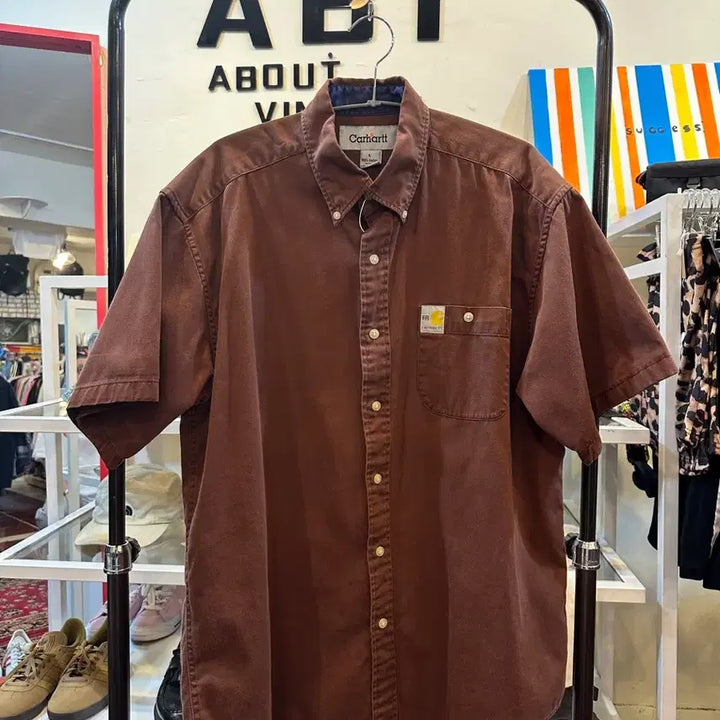 [BUNJANG] Carhartt WIP Remake Short Sleeve Shirt Brown L / 칼하트 리메이크 반팔 셔츠 브라운 L