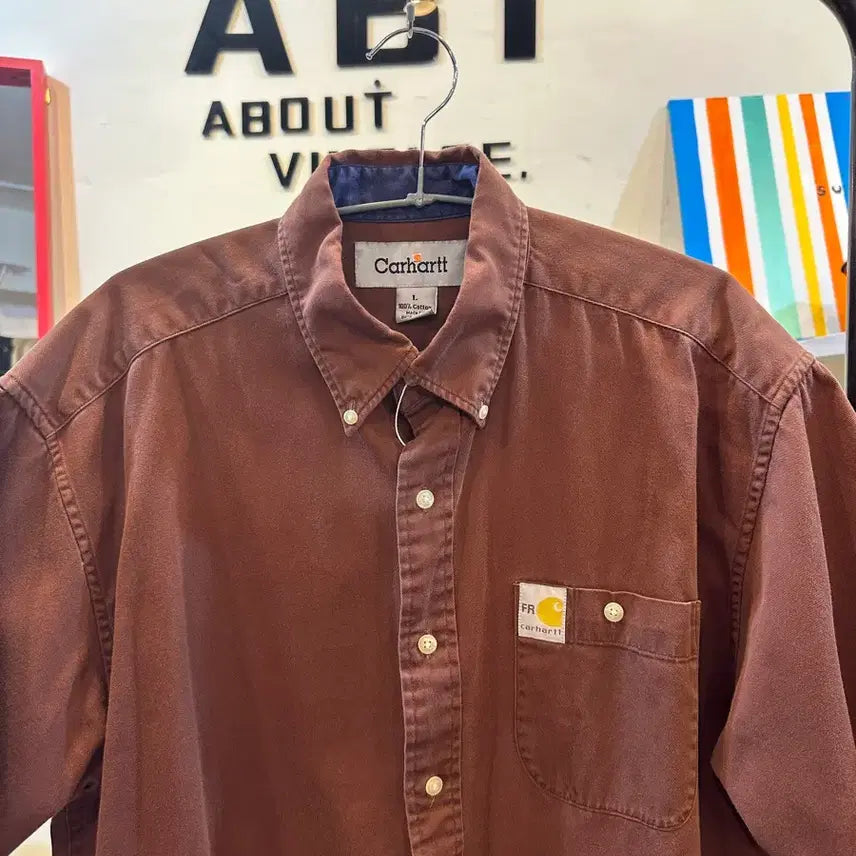 [BUNJANG] Carhartt WIP Remake Short Sleeve Shirt Brown L / 칼하트 리메이크 반팔 셔츠 브라운 L