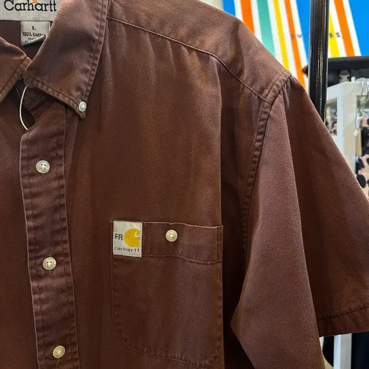 [BUNJANG] Carhartt WIP Remake Short Sleeve Shirt Brown L / 칼하트 리메이크 반팔 셔츠 브라운 L