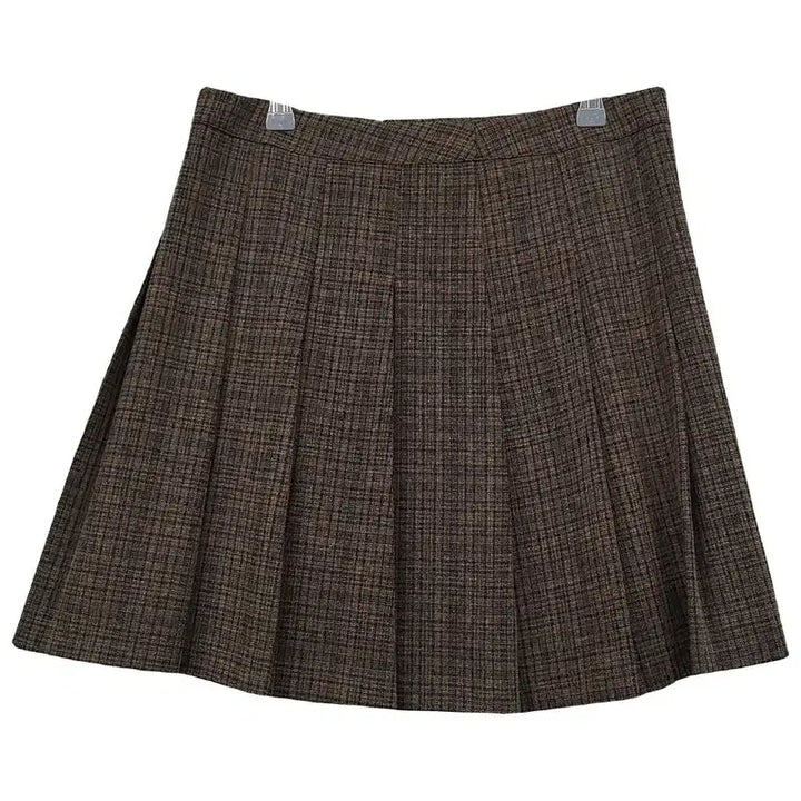 [BUNJANG] 8seconds Brown Check Pleated Skirt (L) / 에잇세컨즈 체크 브라운 스커트 73(L)