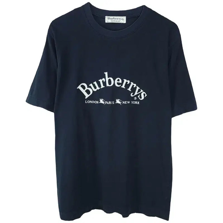 [BUNJANG] Burberry Vintage Logo Print Relaxed Fit T-Shirt Navy / 빈티지 버버리 로고 프린팅 루즈핏 반팔티 네이비 P01796
