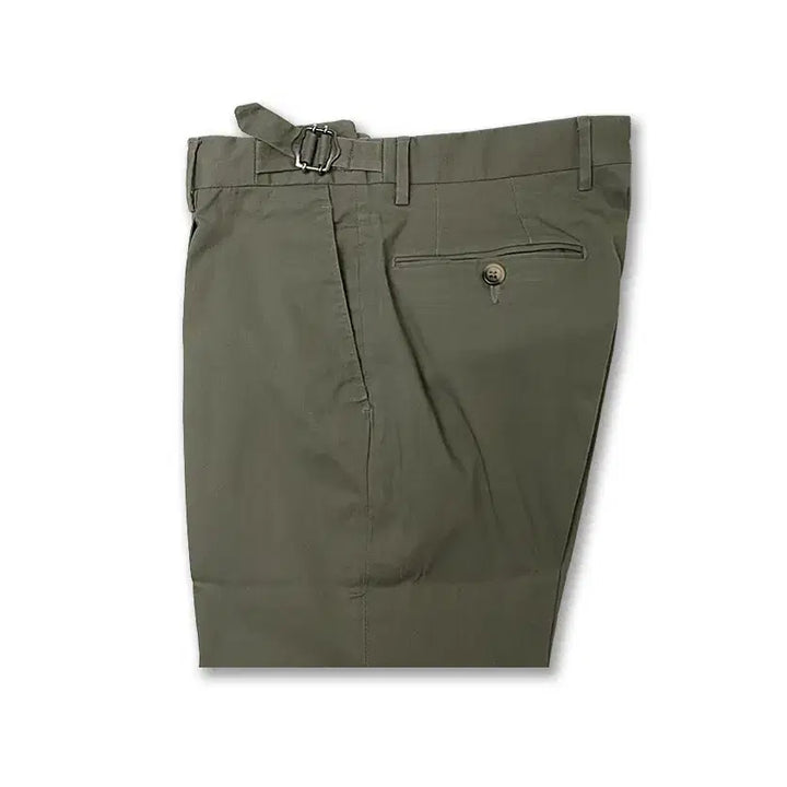 [BUNJANG] Luigi Borrelli Khaki Cotton Adjust Sartoria Slim Fit Pants / 루이지 보렐리 [Luigi Borrelli] 카키 코튼 어드저스트 팬츠